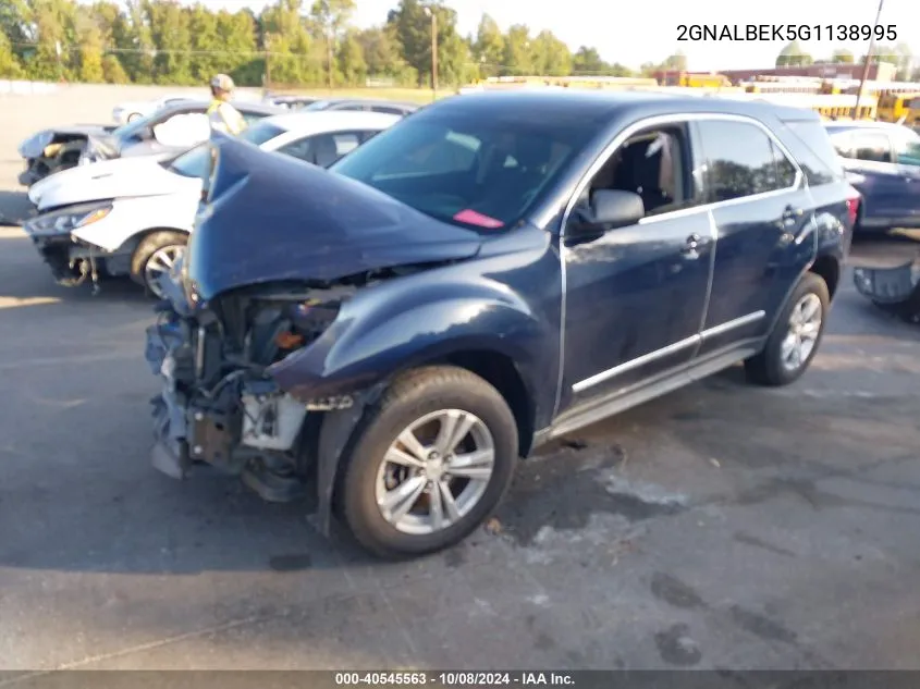 2016 Chevrolet Equinox Ls VIN: 2GNALBEK5G1138995 Lot: 40545563