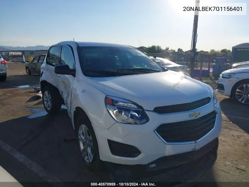 2016 Chevrolet Equinox Ls VIN: 2GNALBEK7G1156401 Lot: 40570959