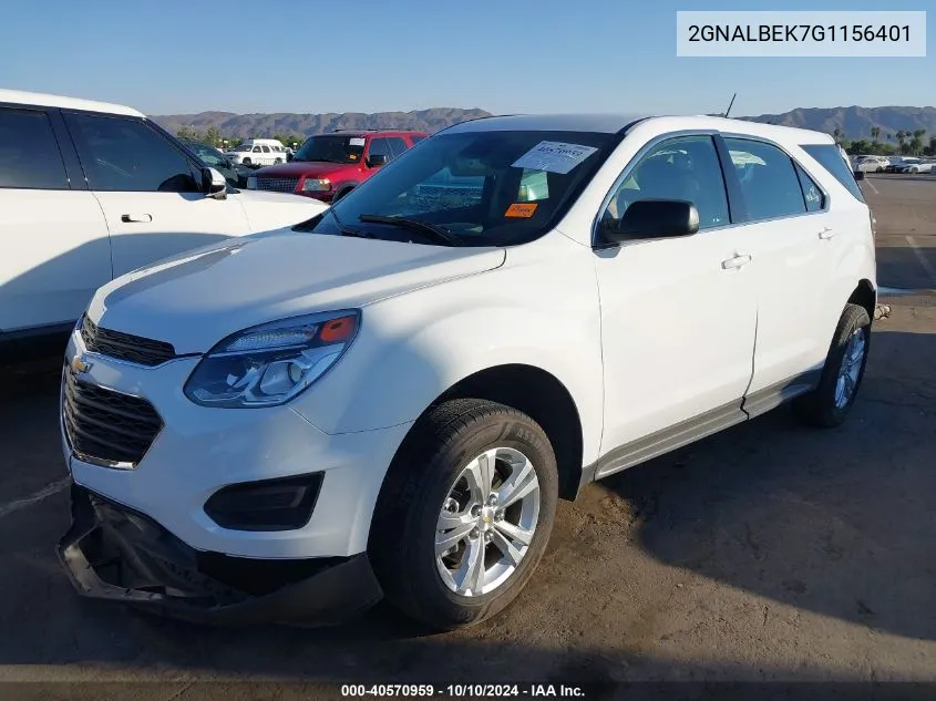 2016 Chevrolet Equinox Ls VIN: 2GNALBEK7G1156401 Lot: 40570959