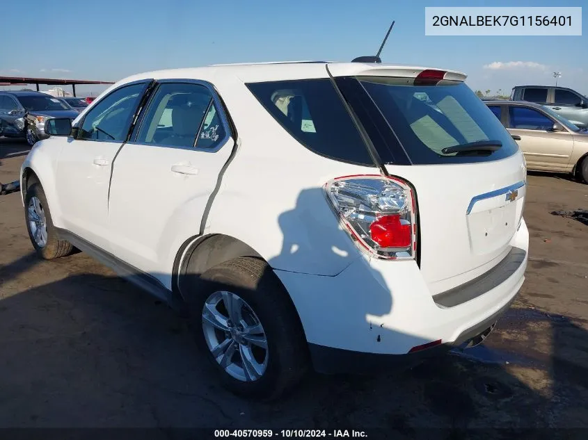 2016 Chevrolet Equinox Ls VIN: 2GNALBEK7G1156401 Lot: 40570959