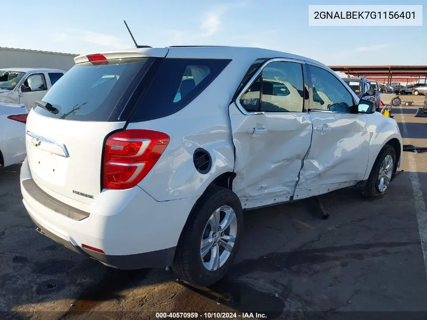 2016 Chevrolet Equinox Ls VIN: 2GNALBEK7G1156401 Lot: 40570959