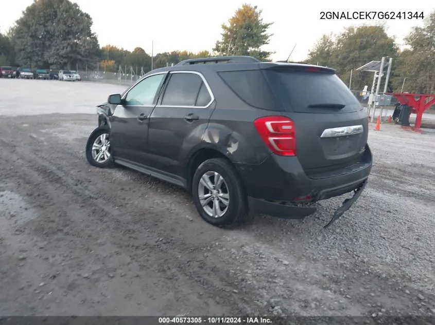 2016 Chevrolet Equinox Lt VIN: 2GNALCEK7G6241344 Lot: 40573305