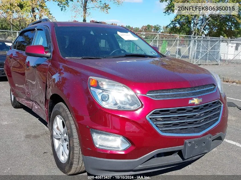 2016 Chevrolet Equinox Lt VIN: 2GNFLFEK8G6350015 Lot: 40573437