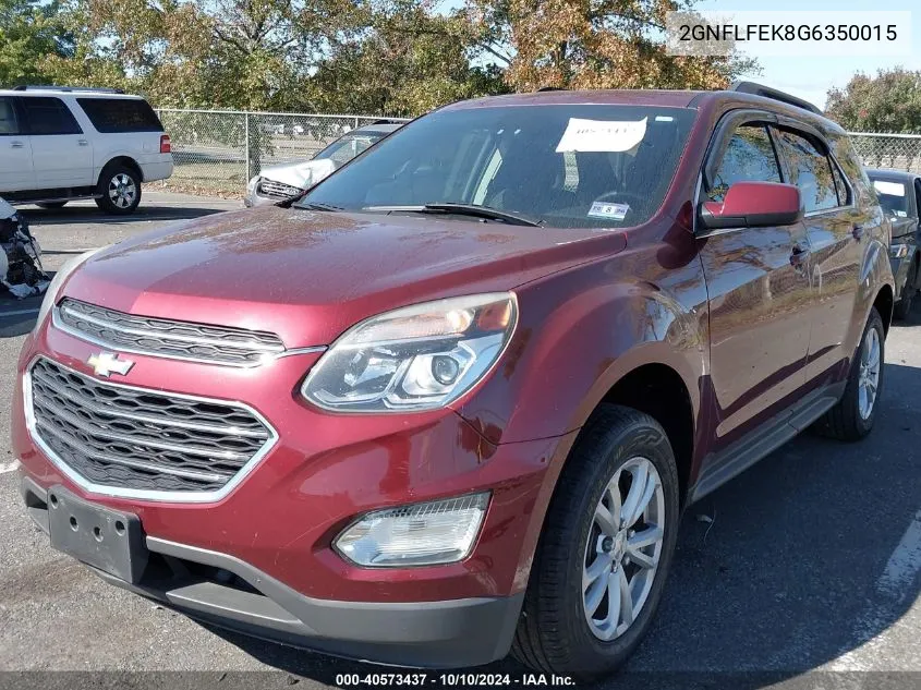 2016 Chevrolet Equinox Lt VIN: 2GNFLFEK8G6350015 Lot: 40573437