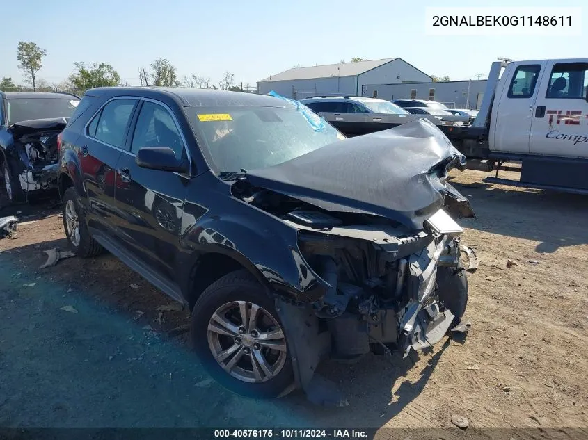 2016 Chevrolet Equinox Ls VIN: 2GNALBEK0G1148611 Lot: 40576175