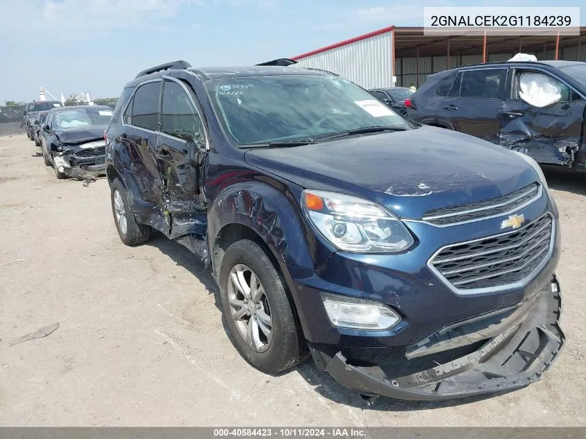 2016 Chevrolet Equinox Lt VIN: 2GNALCEK2G1184239 Lot: 40584423