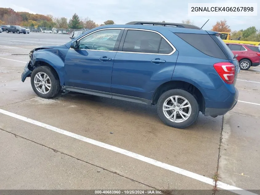 2016 Chevrolet Equinox Lt VIN: 2GNALCEK4G6267898 Lot: 40683960