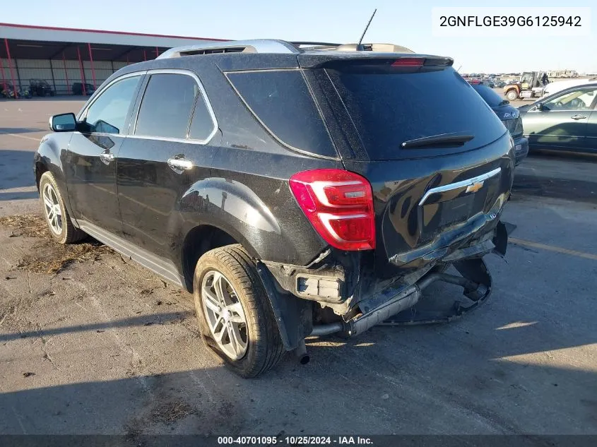 2016 Chevrolet Equinox Ltz VIN: 2GNFLGE39G6125942 Lot: 40701095