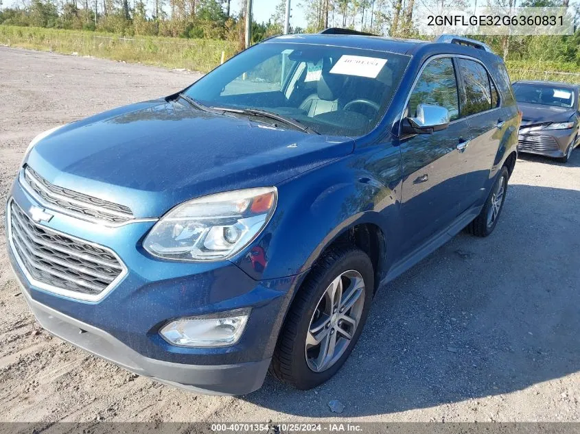 2GNFLGE32G6360831 2016 Chevrolet Equinox Ltz