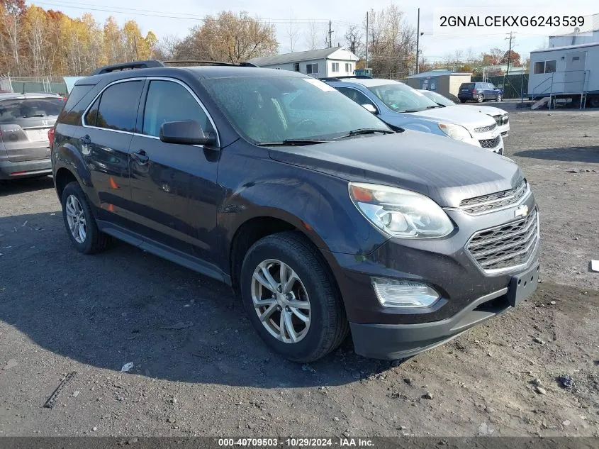 2016 Chevrolet Equinox Lt VIN: 2GNALCEKXG6243539 Lot: 40709503