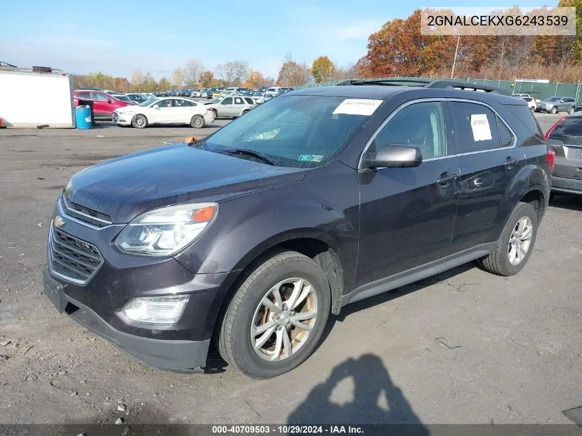 2016 Chevrolet Equinox Lt VIN: 2GNALCEKXG6243539 Lot: 40709503