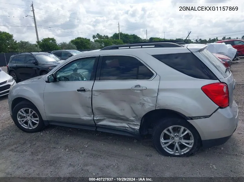 2016 Chevrolet Equinox Lt VIN: 2GNALCEKXG1157869 Lot: 40727537