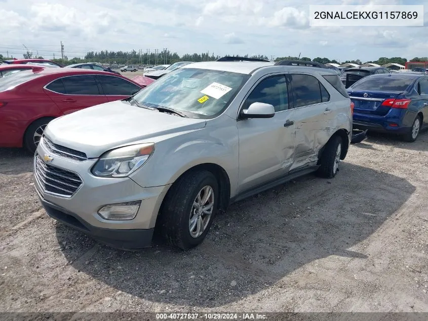 2016 Chevrolet Equinox Lt VIN: 2GNALCEKXG1157869 Lot: 40727537