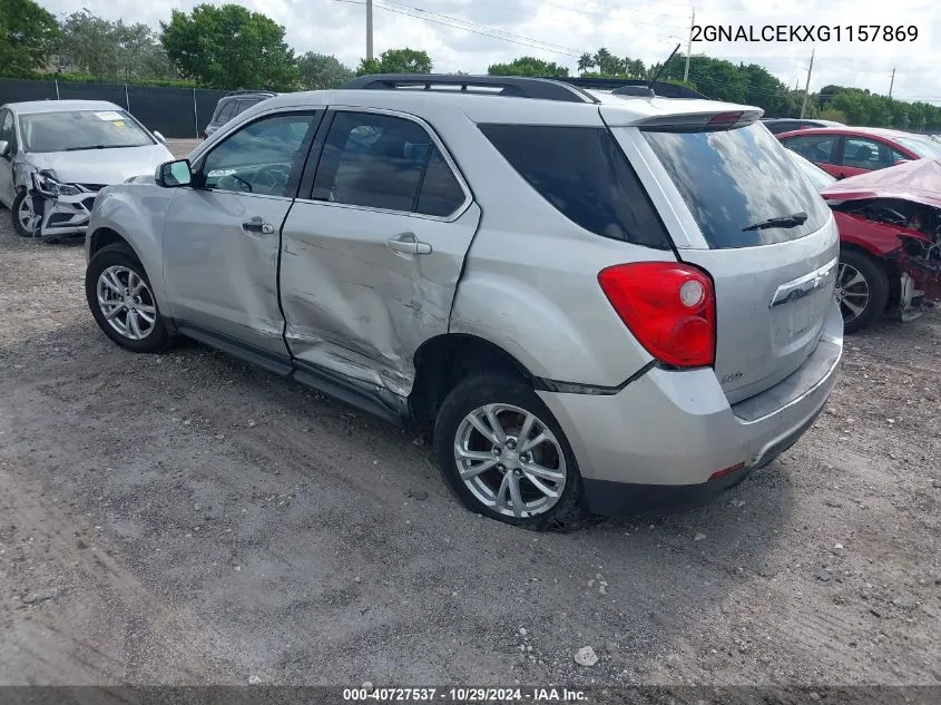 2016 Chevrolet Equinox Lt VIN: 2GNALCEKXG1157869 Lot: 40727537