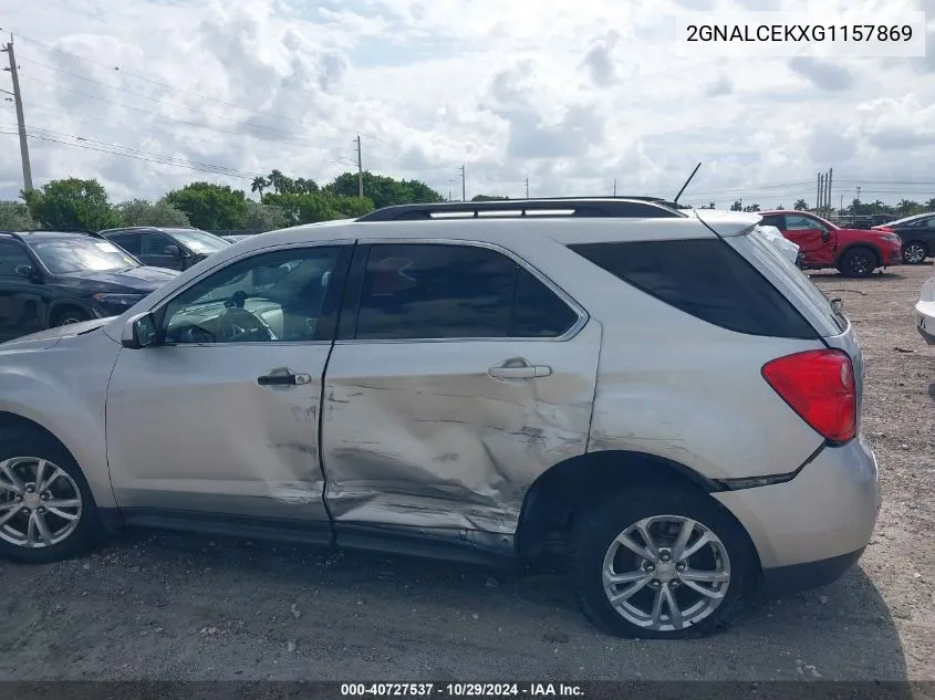 2016 Chevrolet Equinox Lt VIN: 2GNALCEKXG1157869 Lot: 40727537