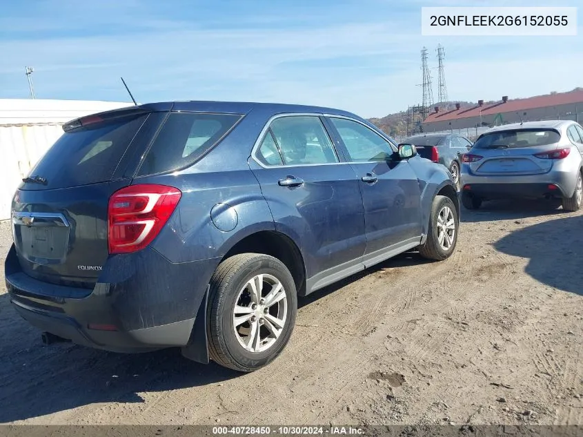 2016 Chevrolet Equinox Ls VIN: 2GNFLEEK2G6152055 Lot: 40728450