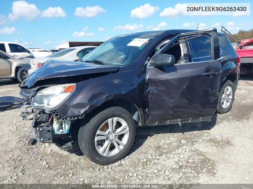 2016 Chevrolet Equinox Ls VIN: 2GNFLEEK9G6263430 Lot: 40730596