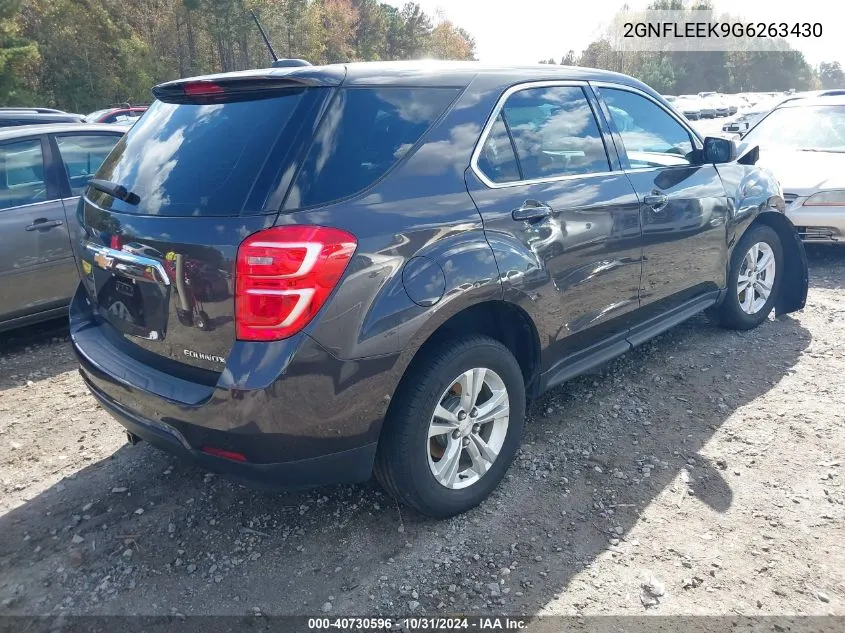 2016 Chevrolet Equinox Ls VIN: 2GNFLEEK9G6263430 Lot: 40730596