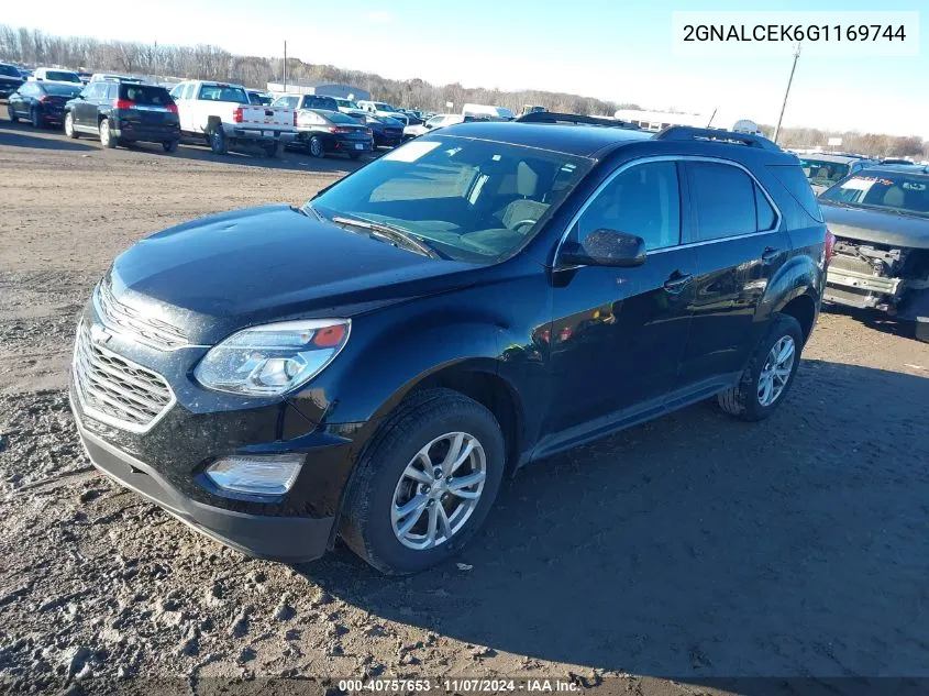 2016 Chevrolet Equinox Lt VIN: 2GNALCEK6G1169744 Lot: 40757653