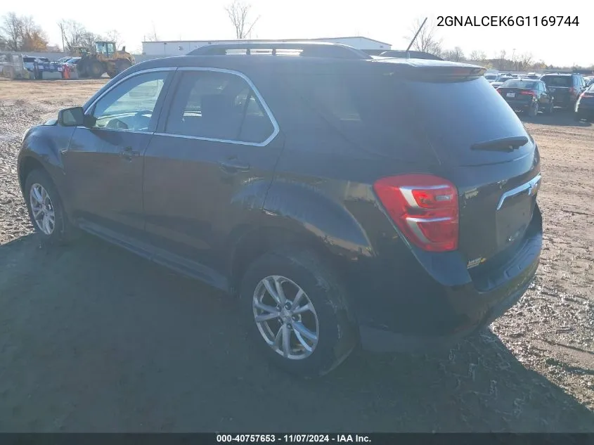 2016 Chevrolet Equinox Lt VIN: 2GNALCEK6G1169744 Lot: 40757653