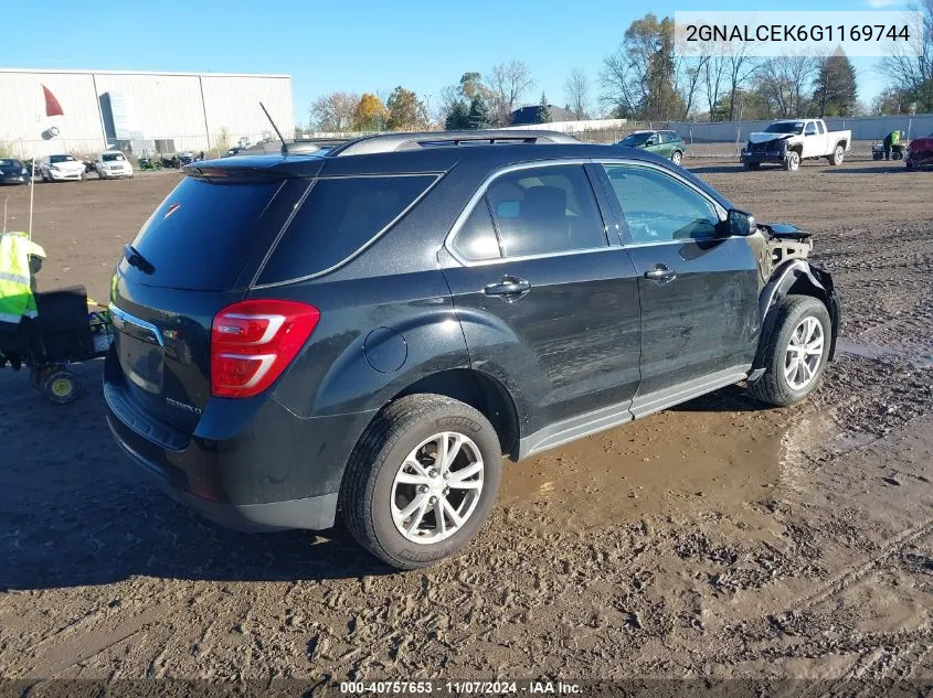 2016 Chevrolet Equinox Lt VIN: 2GNALCEK6G1169744 Lot: 40757653