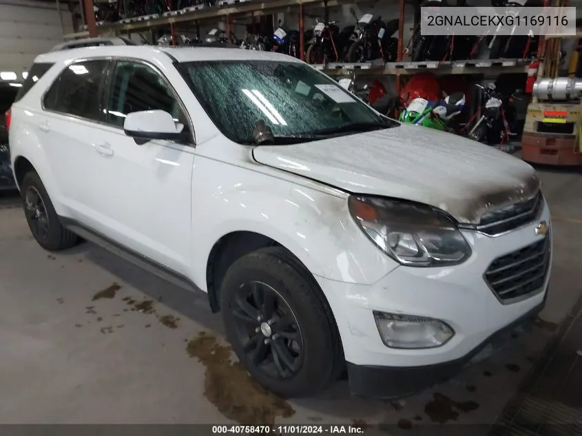 2016 Chevrolet Equinox Lt VIN: 2GNALCEKXG1169116 Lot: 40758470