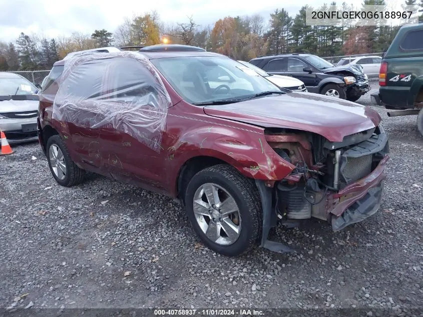 2016 Chevrolet Equinox Ltz VIN: 2GNFLGEK0G6188967 Lot: 40758937