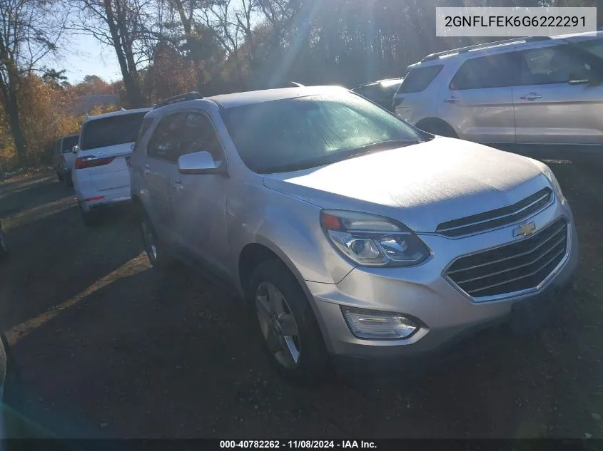 2016 Chevrolet Equinox Lt VIN: 2GNFLFEK6G6222291 Lot: 40782262