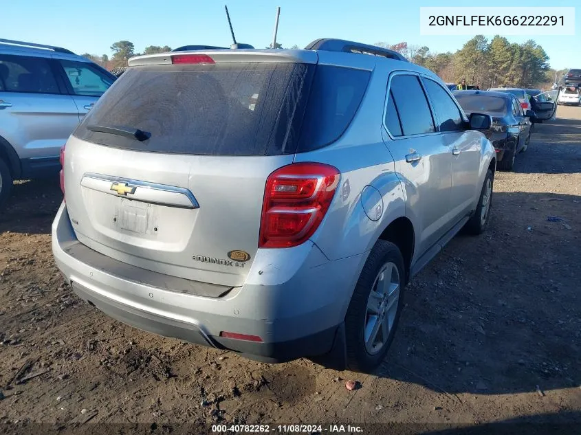 2016 Chevrolet Equinox Lt VIN: 2GNFLFEK6G6222291 Lot: 40782262