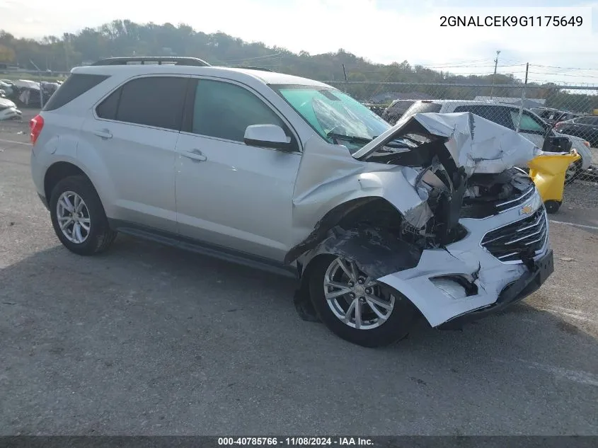 2016 Chevrolet Equinox Lt VIN: 2GNALCEK9G1175649 Lot: 40785766