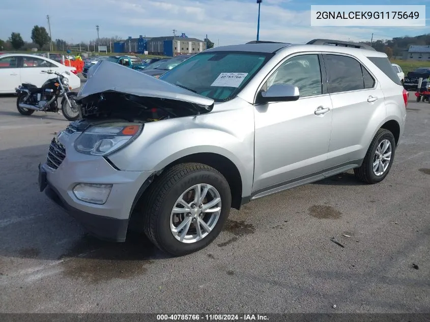 2016 Chevrolet Equinox Lt VIN: 2GNALCEK9G1175649 Lot: 40785766