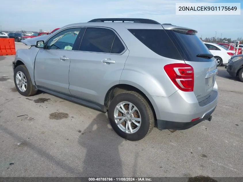 2016 Chevrolet Equinox Lt VIN: 2GNALCEK9G1175649 Lot: 40785766