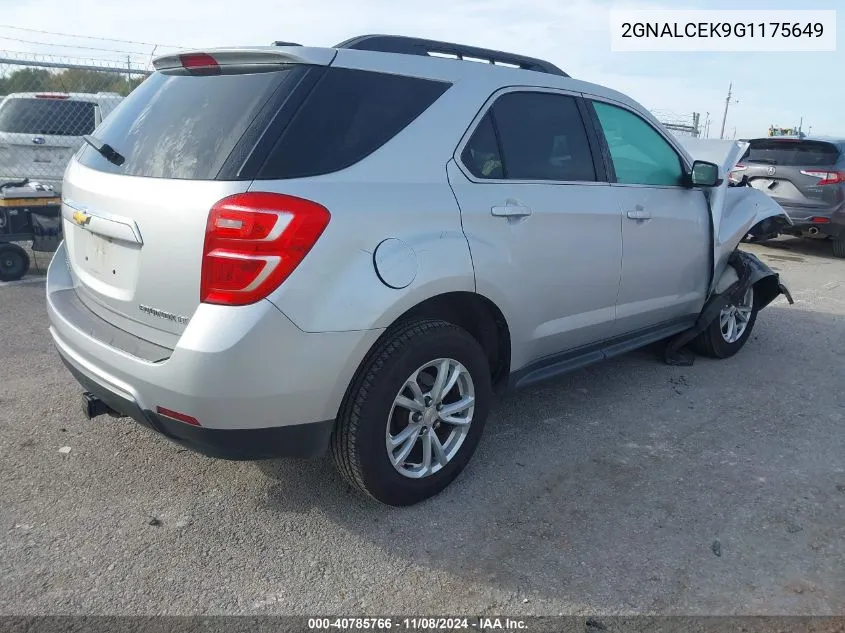 2016 Chevrolet Equinox Lt VIN: 2GNALCEK9G1175649 Lot: 40785766