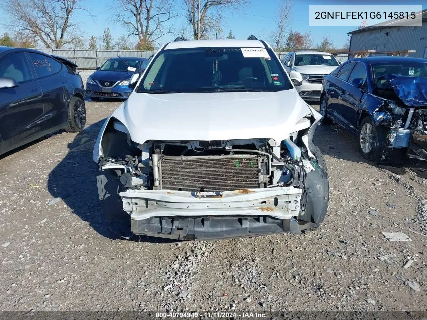 2016 Chevrolet Equinox Lt VIN: 2GNFLFEK1G6145815 Lot: 40794949