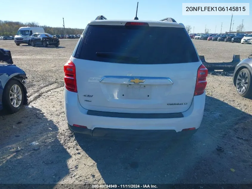 2016 Chevrolet Equinox Lt VIN: 2GNFLFEK1G6145815 Lot: 40794949