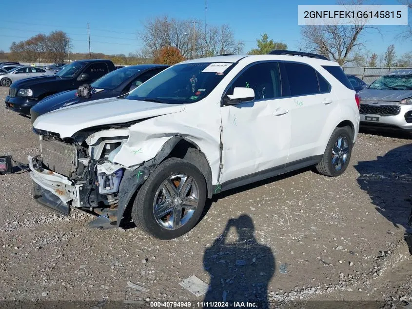 2016 Chevrolet Equinox Lt VIN: 2GNFLFEK1G6145815 Lot: 40794949