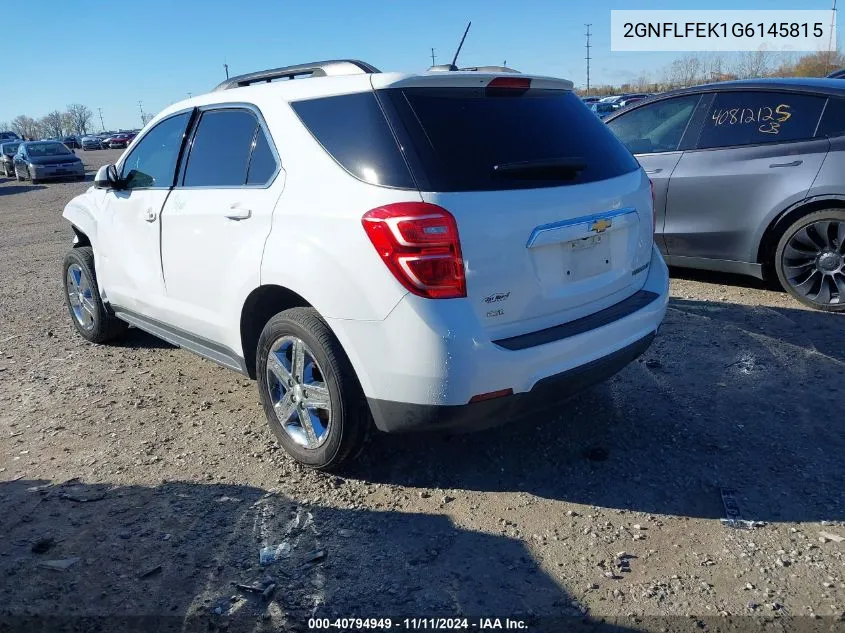 2016 Chevrolet Equinox Lt VIN: 2GNFLFEK1G6145815 Lot: 40794949