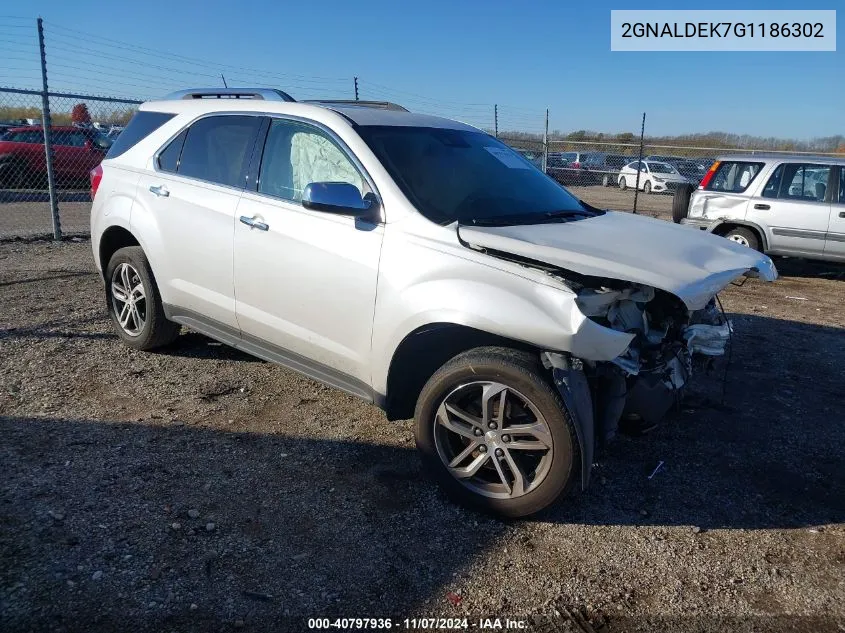 2016 Chevrolet Equinox Ltz VIN: 2GNALDEK7G1186302 Lot: 40797936