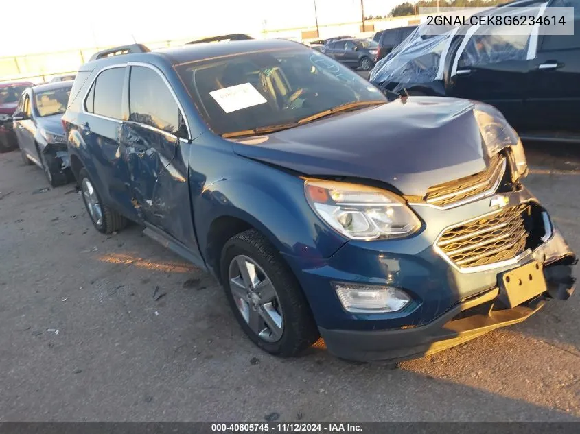 2016 Chevrolet Equinox Lt VIN: 2GNALCEK8G6234614 Lot: 40805745