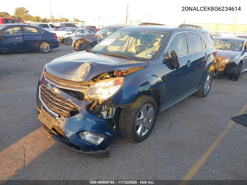 2016 Chevrolet Equinox Lt VIN: 2GNALCEK8G6234614 Lot: 40805745