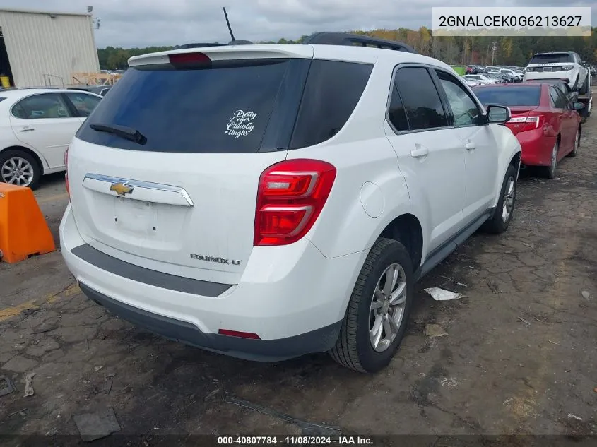 2016 Chevrolet Equinox Lt VIN: 2GNALCEK0G6213627 Lot: 40807784