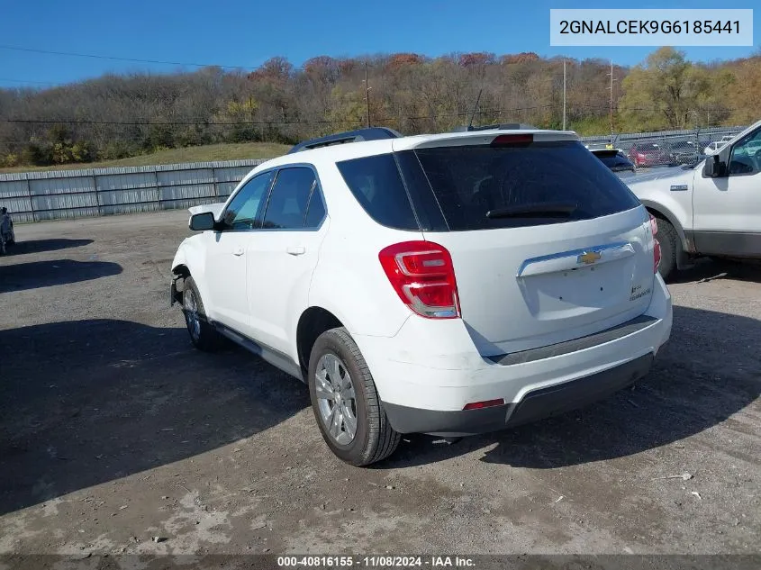 2016 Chevrolet Equinox Lt VIN: 2GNALCEK9G6185441 Lot: 40816155