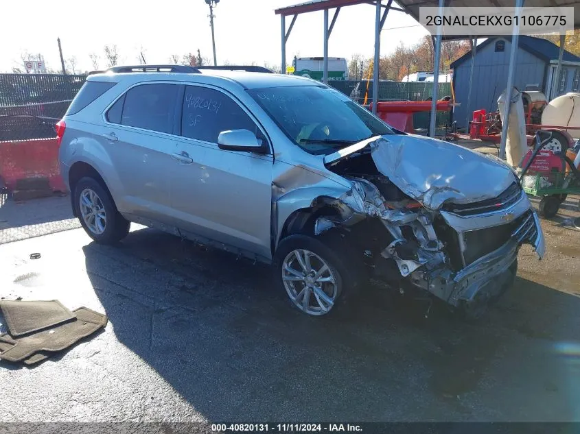 2016 Chevrolet Equinox Lt VIN: 2GNALCEKXG1106775 Lot: 40820131