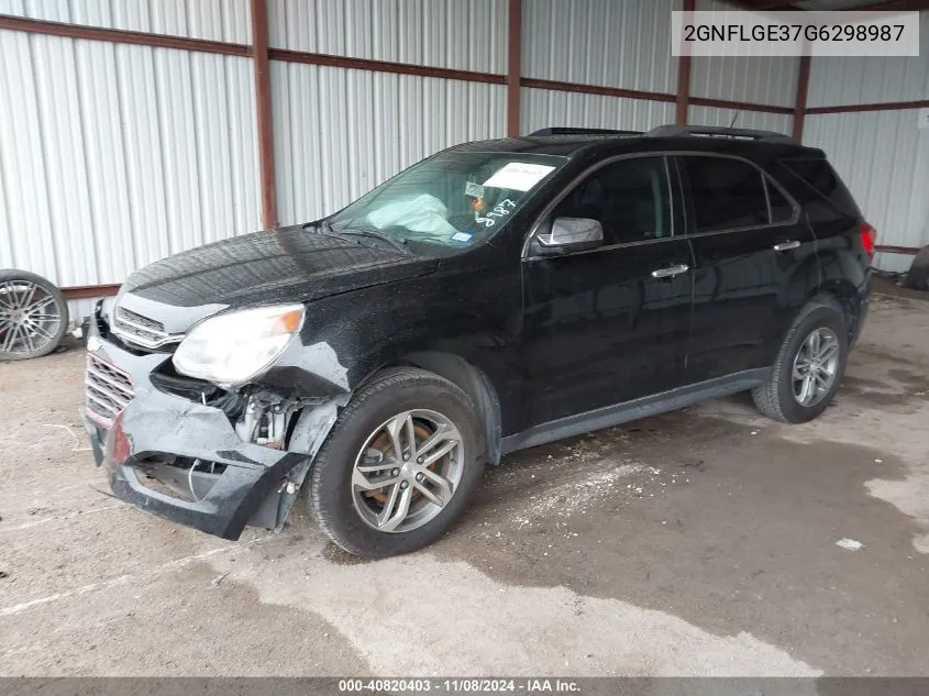 2016 Chevrolet Equinox Ltz VIN: 2GNFLGE37G6298987 Lot: 40820403