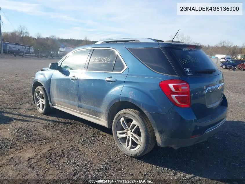 2016 Chevrolet Equinox Ltz VIN: 2GNALDEK4G6136900 Lot: 40824164