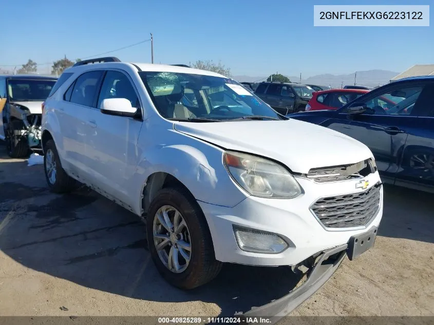 2016 Chevrolet Equinox Lt VIN: 2GNFLFEKXG6223122 Lot: 40825289