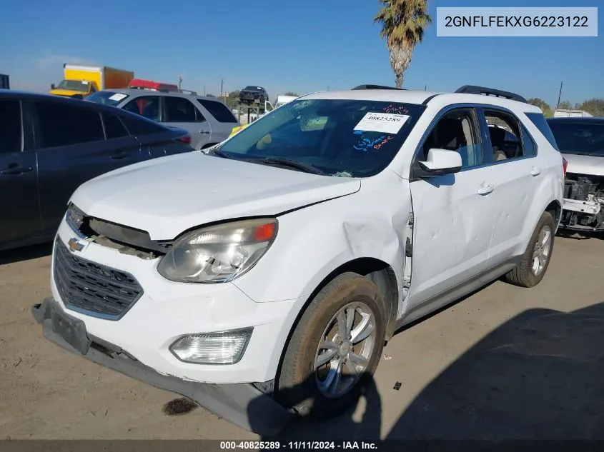 2016 Chevrolet Equinox Lt VIN: 2GNFLFEKXG6223122 Lot: 40825289