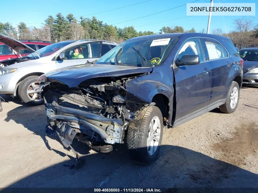 2016 Chevrolet Equinox Ls VIN: 2GNFLEEK5G6276708 Lot: 40835003