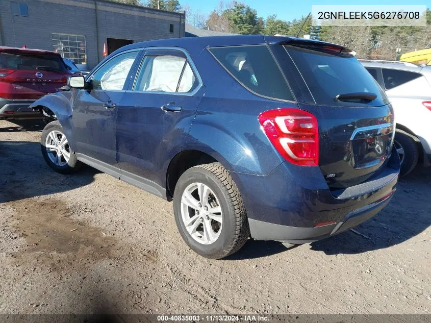 2016 Chevrolet Equinox Ls VIN: 2GNFLEEK5G6276708 Lot: 40835003