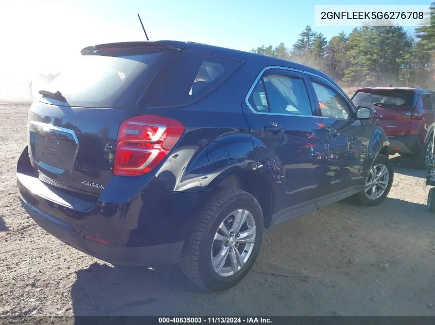 2016 Chevrolet Equinox Ls VIN: 2GNFLEEK5G6276708 Lot: 40835003